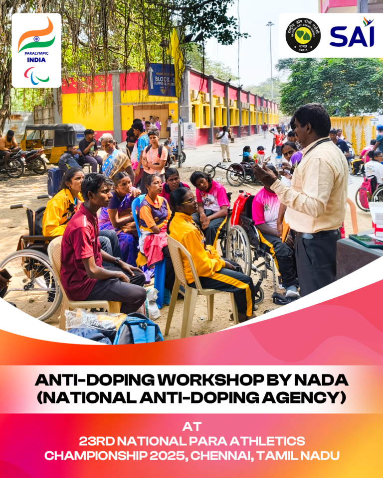 Anti-Doping Workshop by NADA at the 23rd National Para Athletics Championship 2025, Chennai