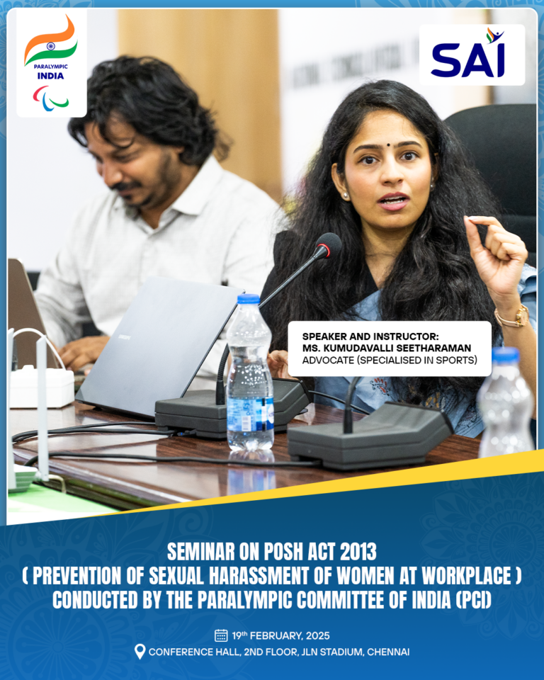 Seminar on POSH Act 2013 Organized by the Paralympic Committee of India